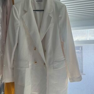 H&M Double breasted cream blazer